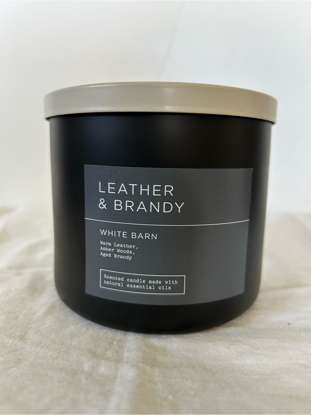 WHITE BARN Leather & Brandy 3 Wick Scented Candle